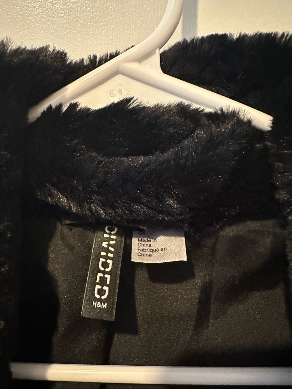 H&M Divided Black Faux Fur Teddy Jacket